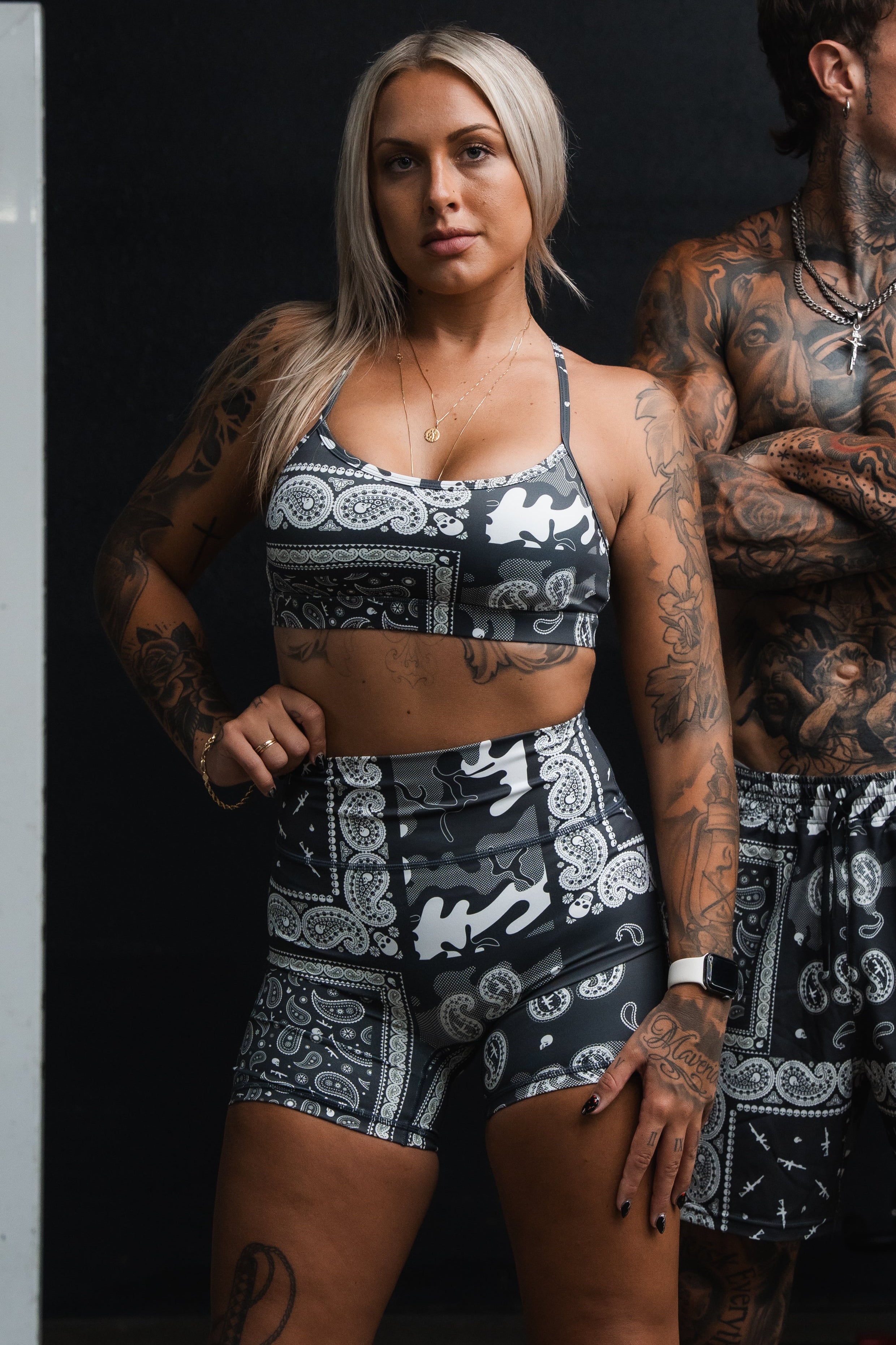 Y-Back Sports Bra | Pew Pew Paisley