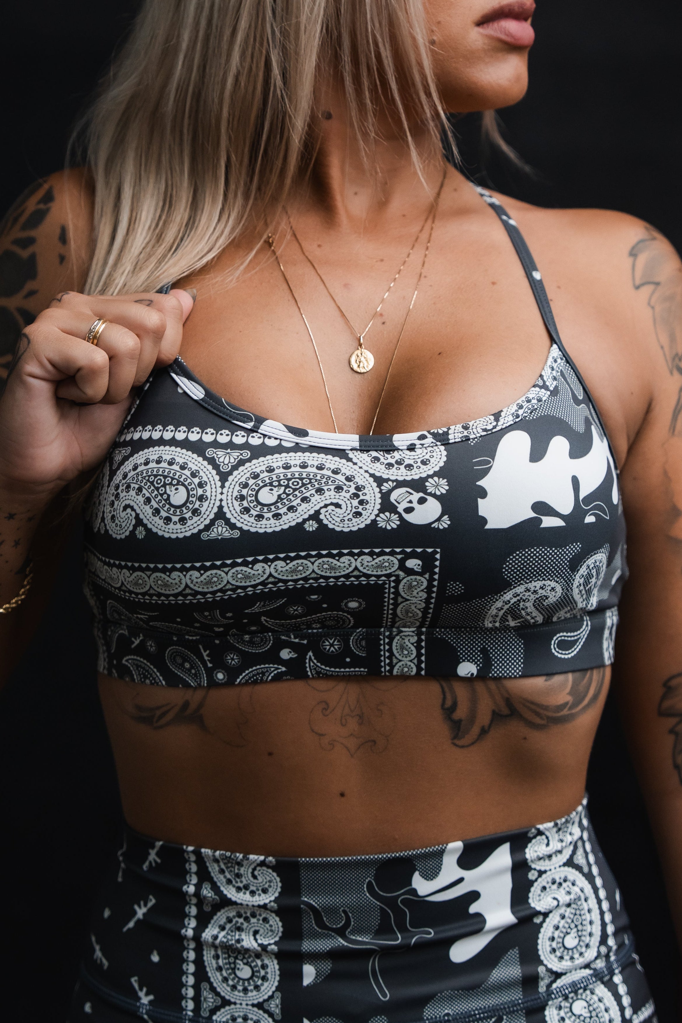 Y-Back Sports Bra | Pew Pew Paisley