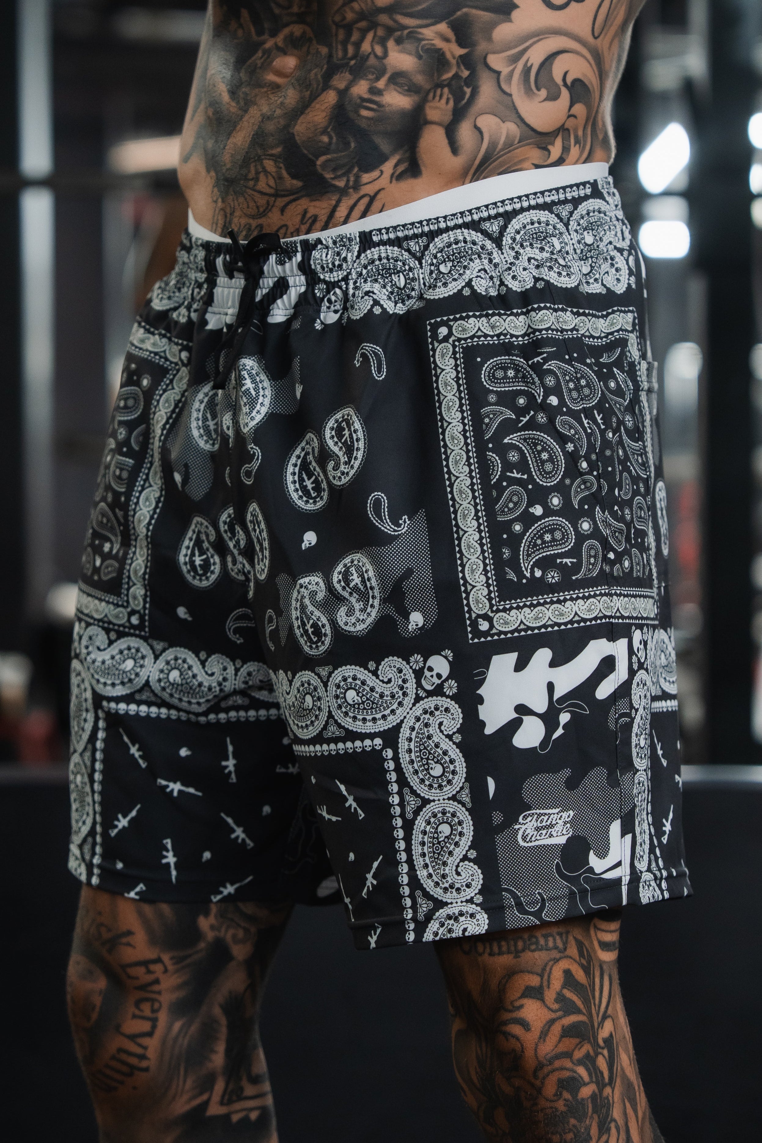 Men's Performance Training Shorts | 5.5"- Pew Pew Paisley