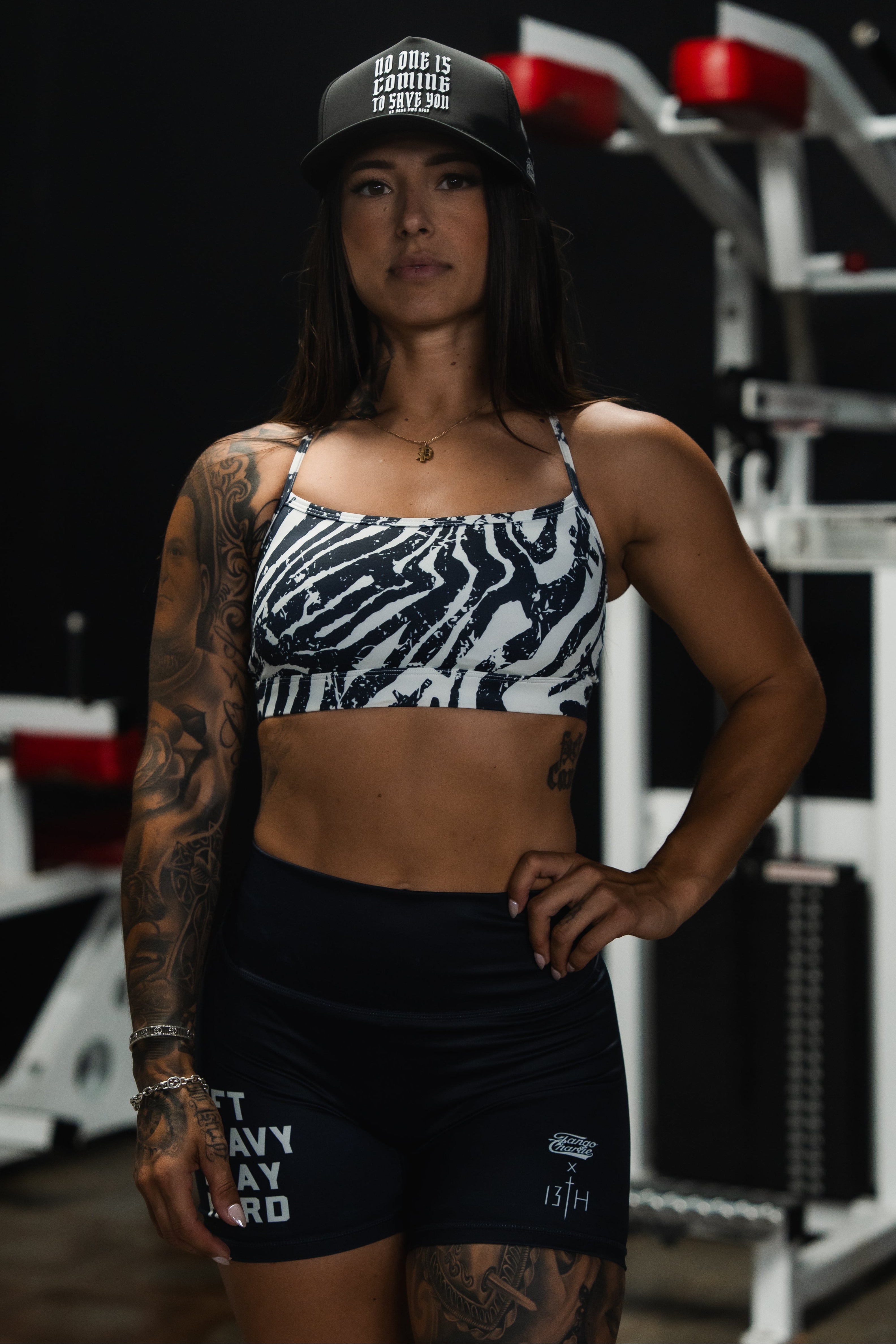 Cross Back Sports Bra | Zebra Ops