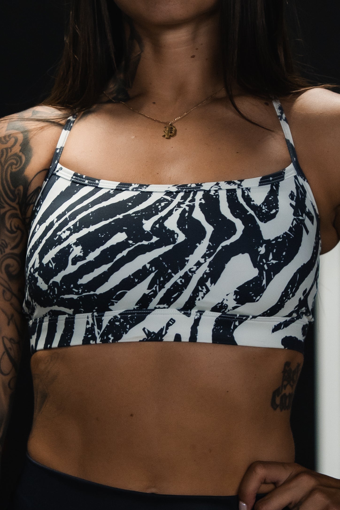 Cross Back Sports Bra | Zebra Ops