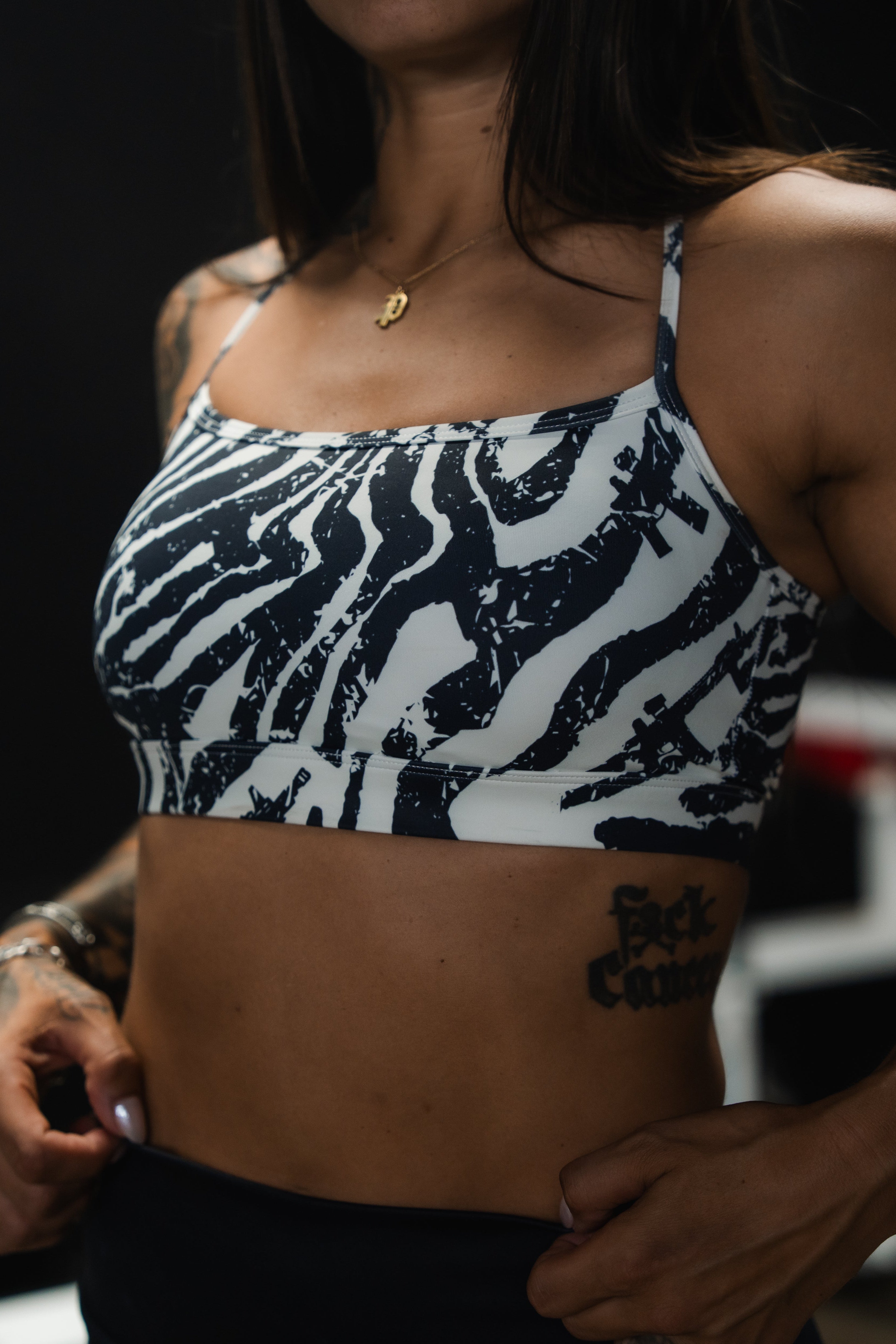 Cross Back Sports Bra | Zebra Ops