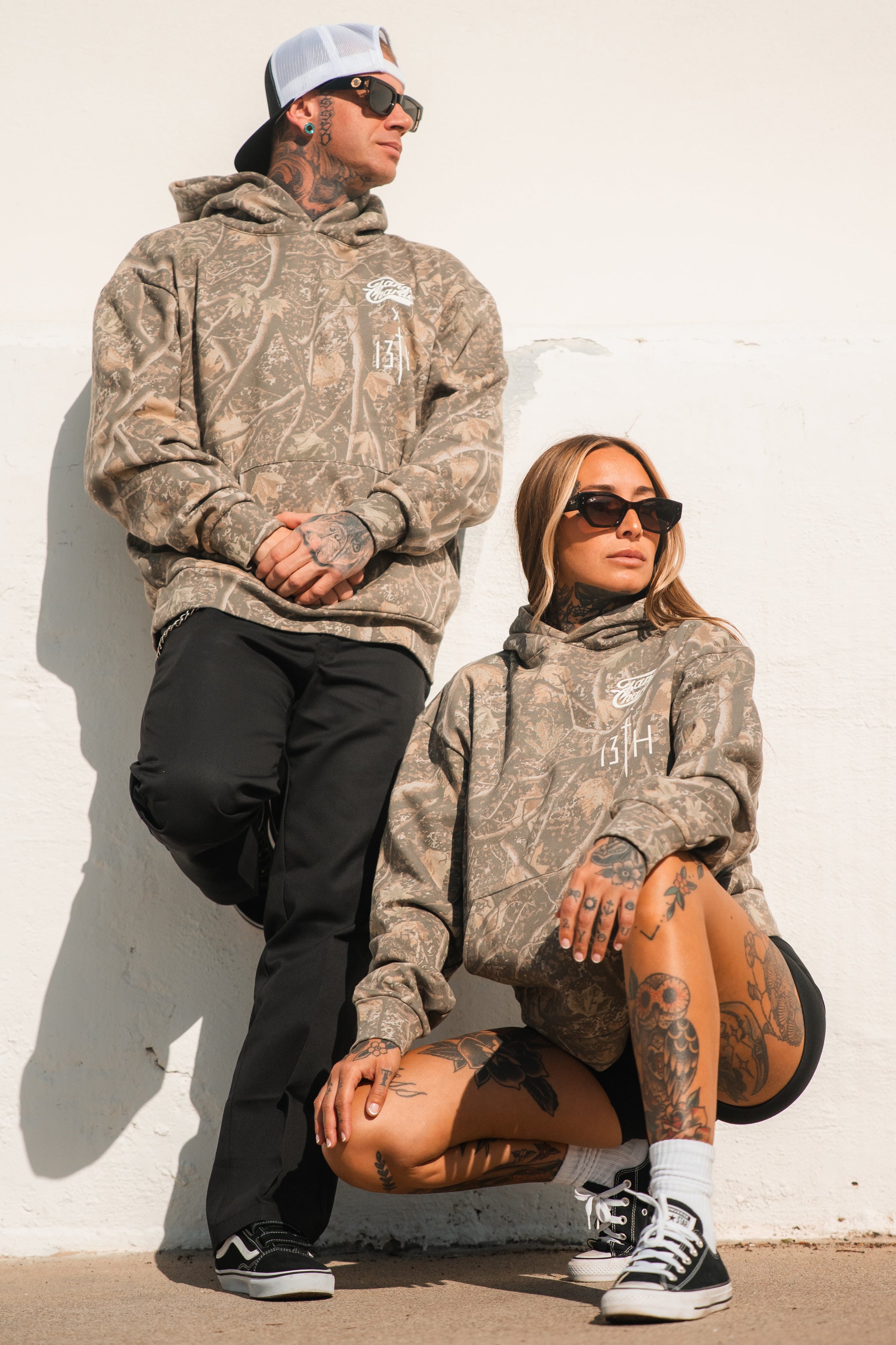 Lift Heavy. Pray Hard. - Premium Deadwood Camo Hoodie