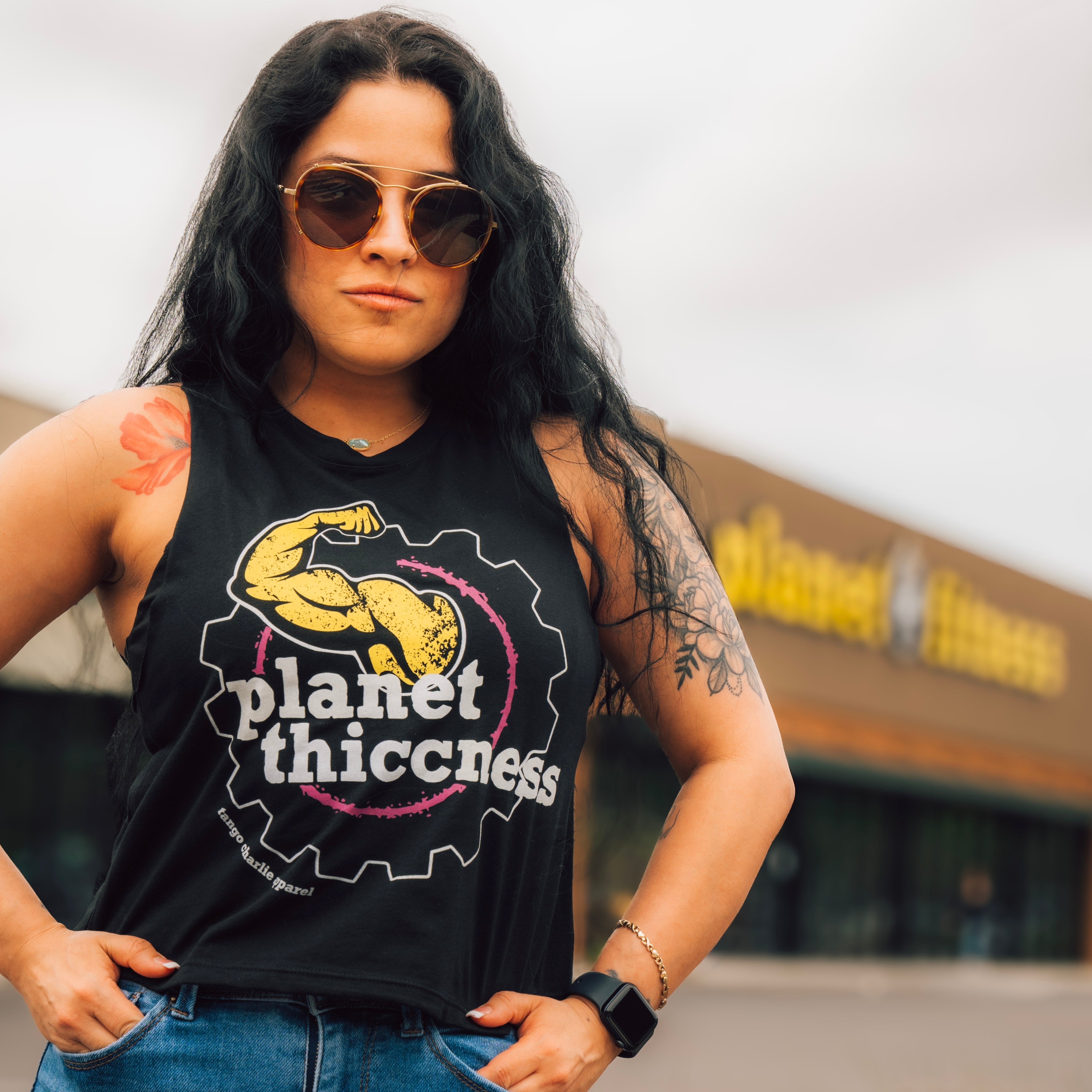 Planet Thiccness - Women’s Crop Muscle Tank
