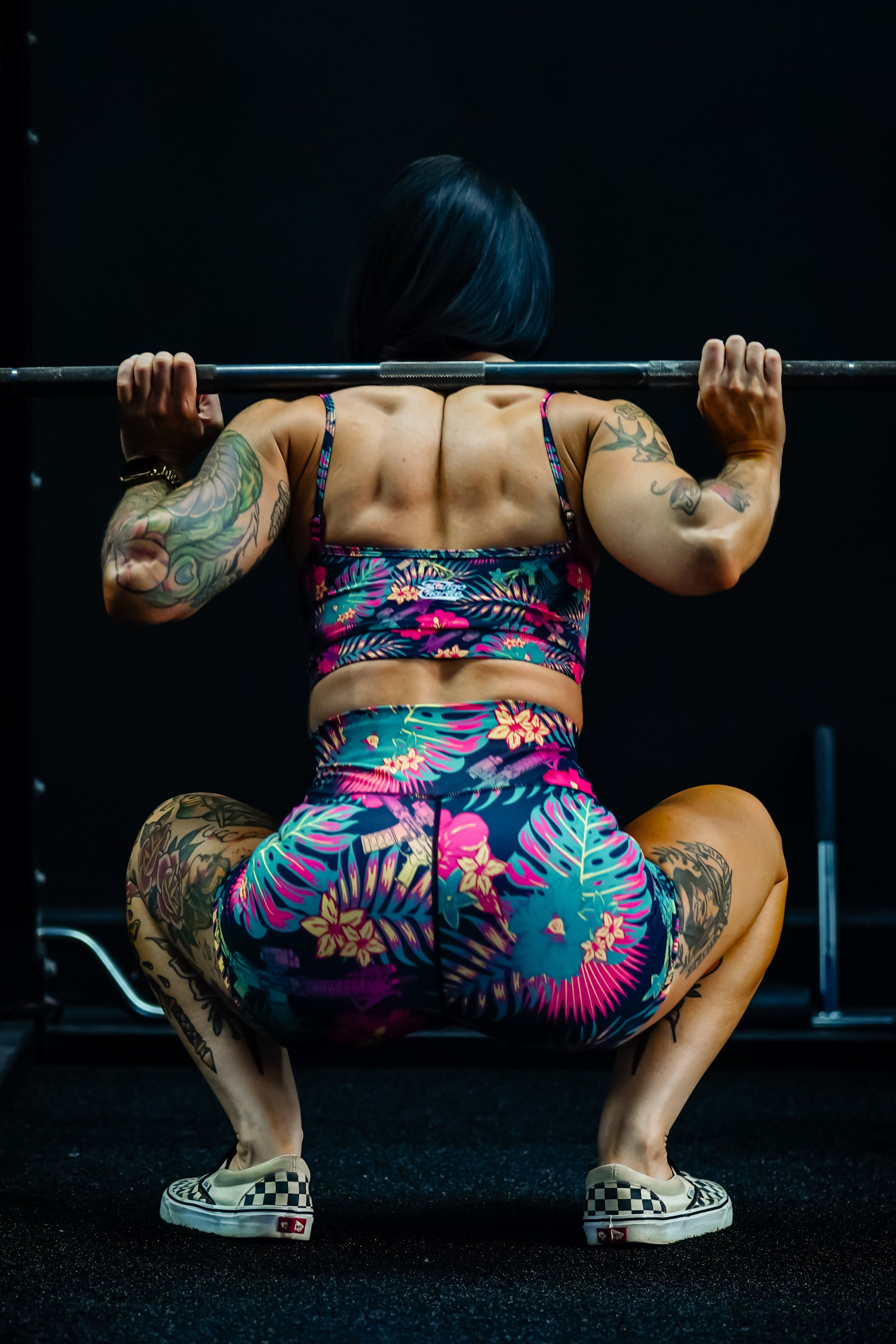 Women's High-Waisted Seamless Front Compression Training Shorts | Tropical Assassin