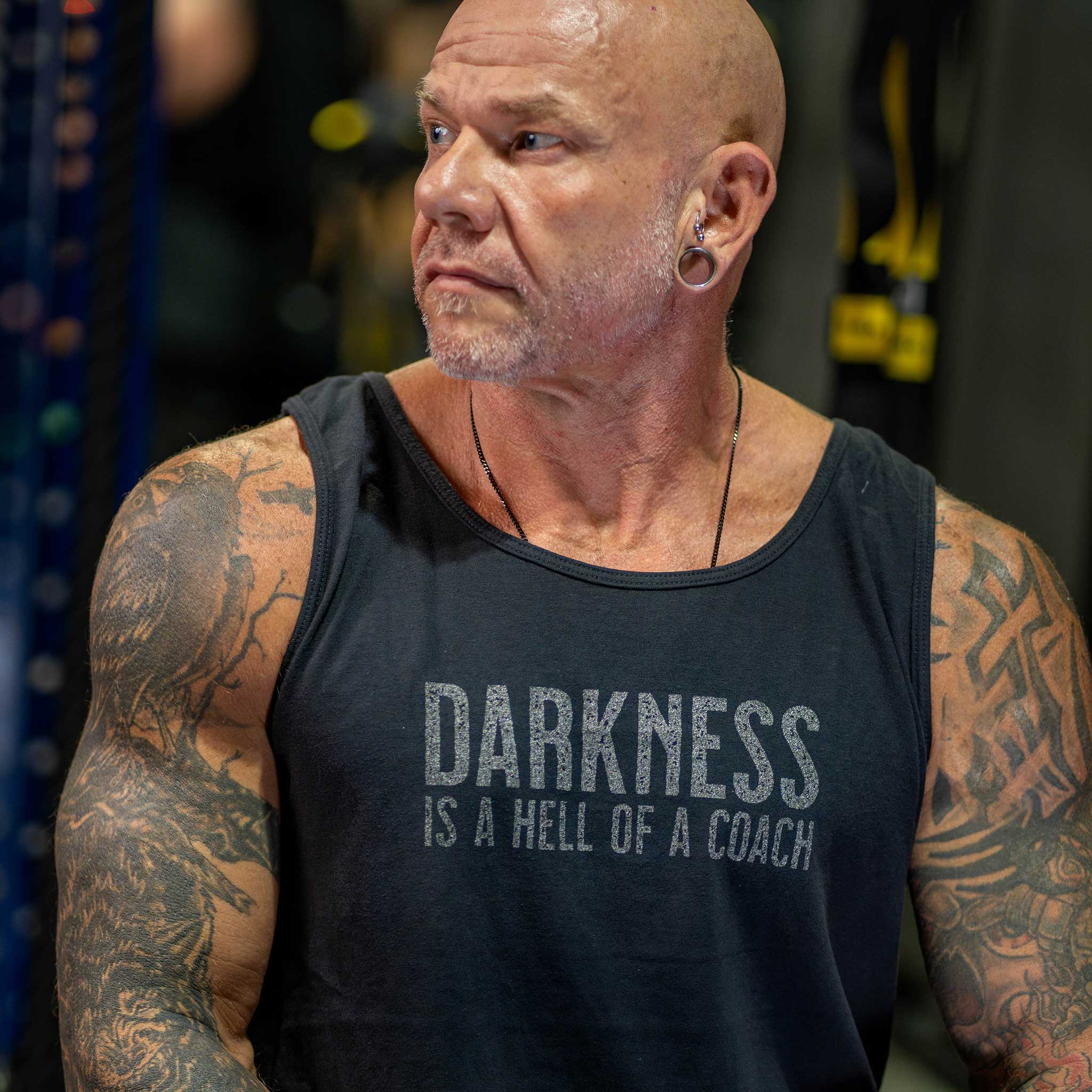 Darkness is a HELL of a Coach - Men’s Muscle Tank