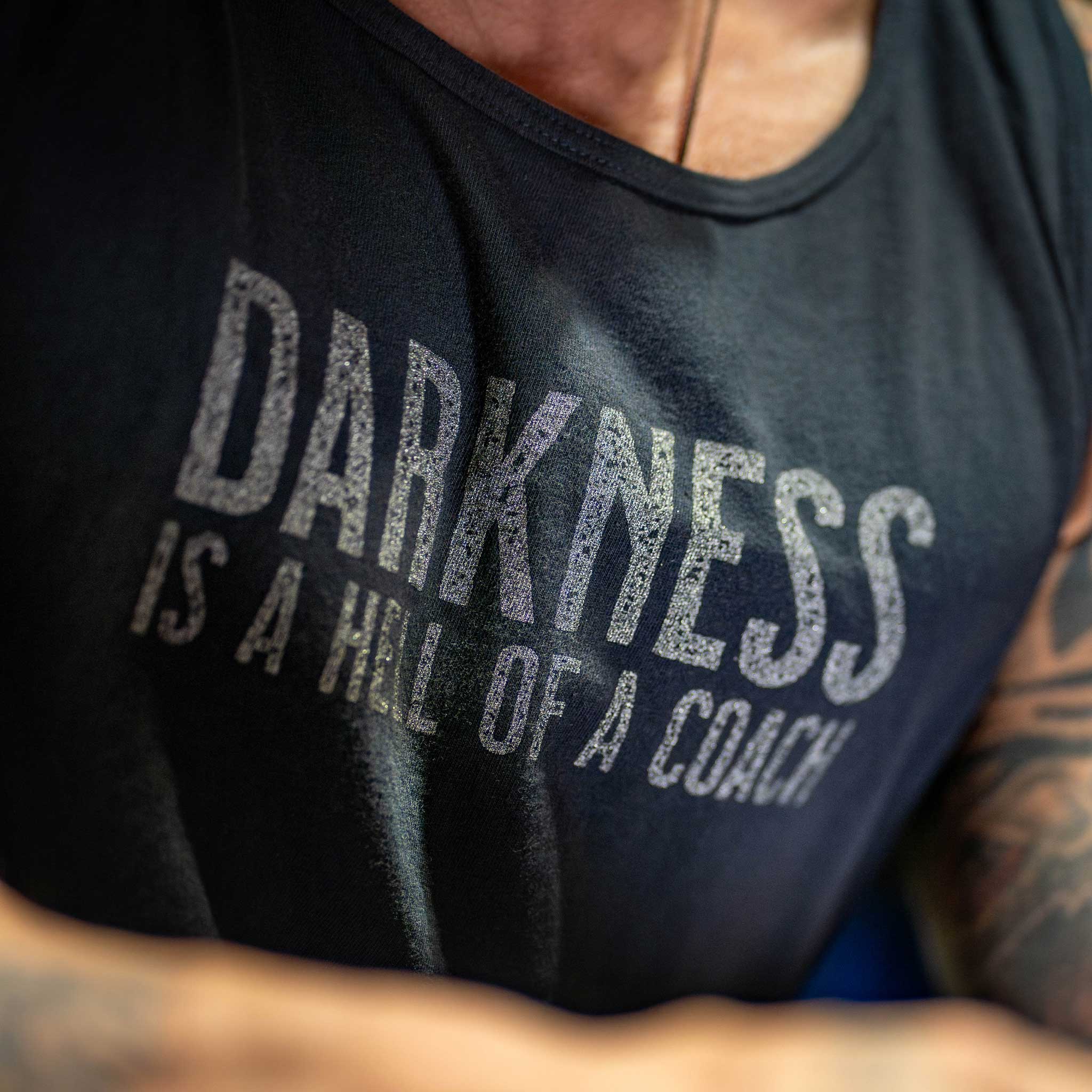Darkness is a HELL of a Coach - Men’s Muscle Tank