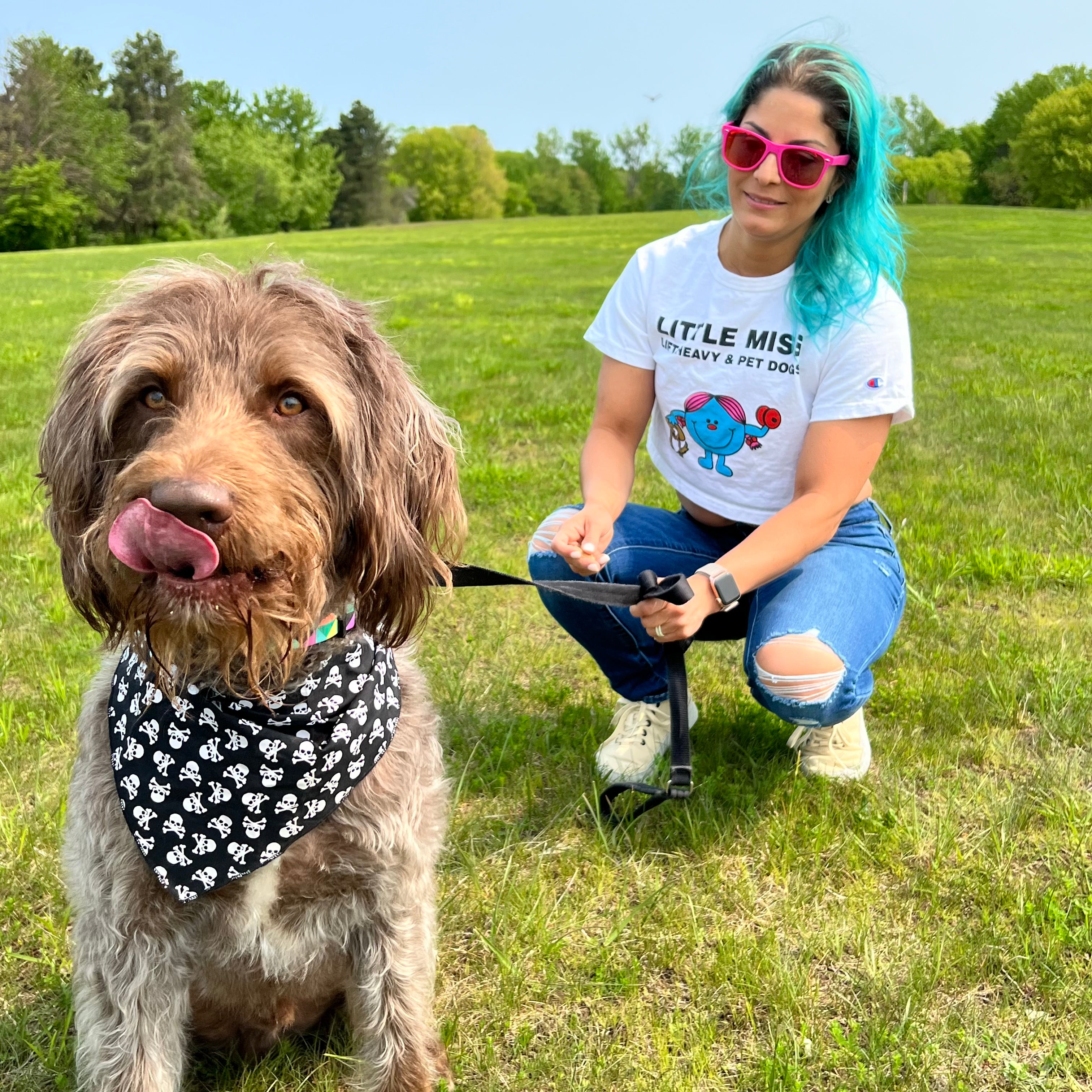 "LITTLE MISS Lift Heavy & Pet Dogs" - Women's Champion Crop