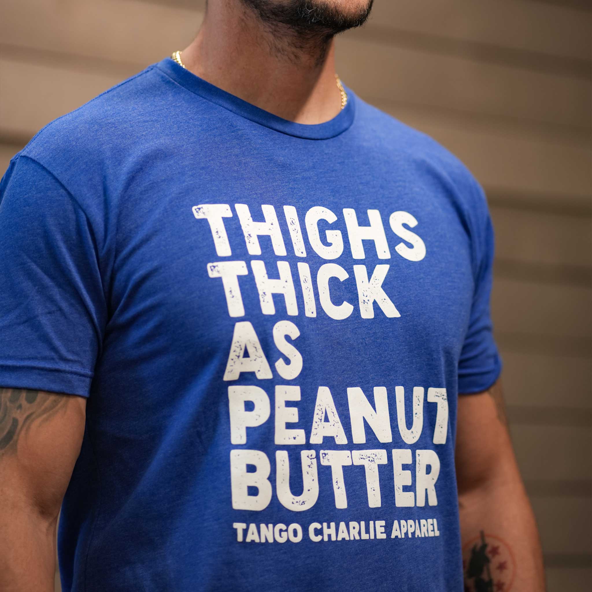 "Thighs Thick as Peanut Butter" - Men's Tee