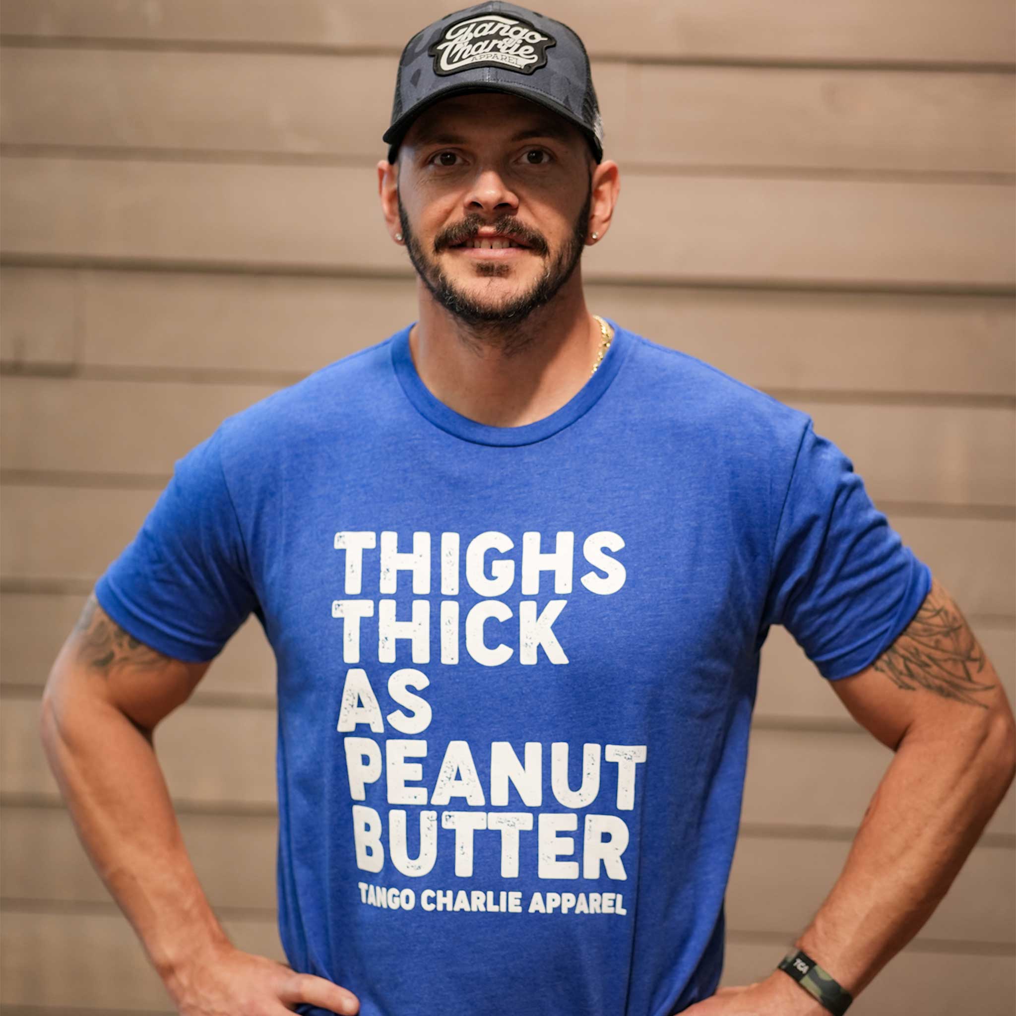 "Thighs Thick as Peanut Butter" - Men's Tee