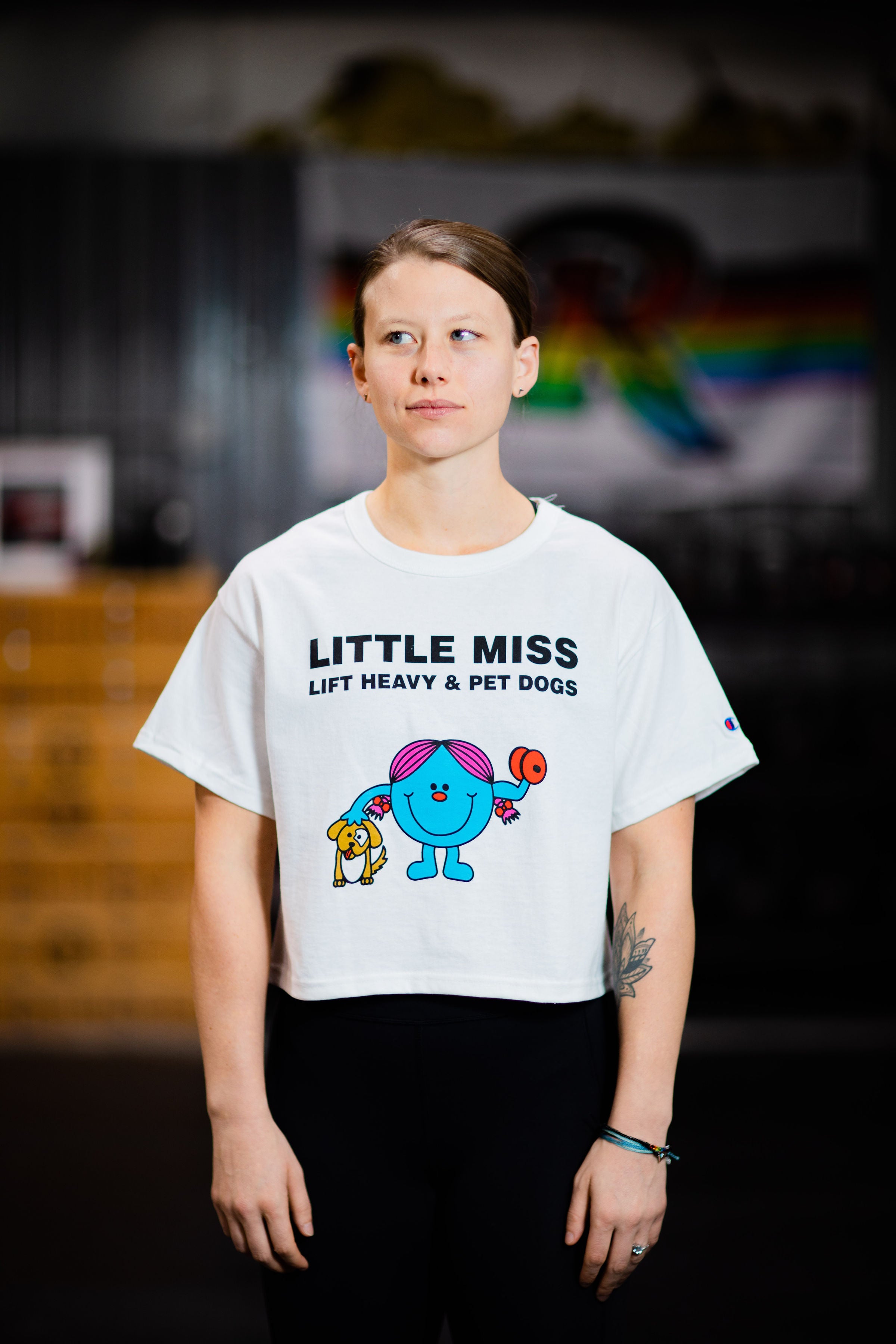 "LITTLE MISS Lift Heavy & Pet Dogs" - Women's Champion Crop