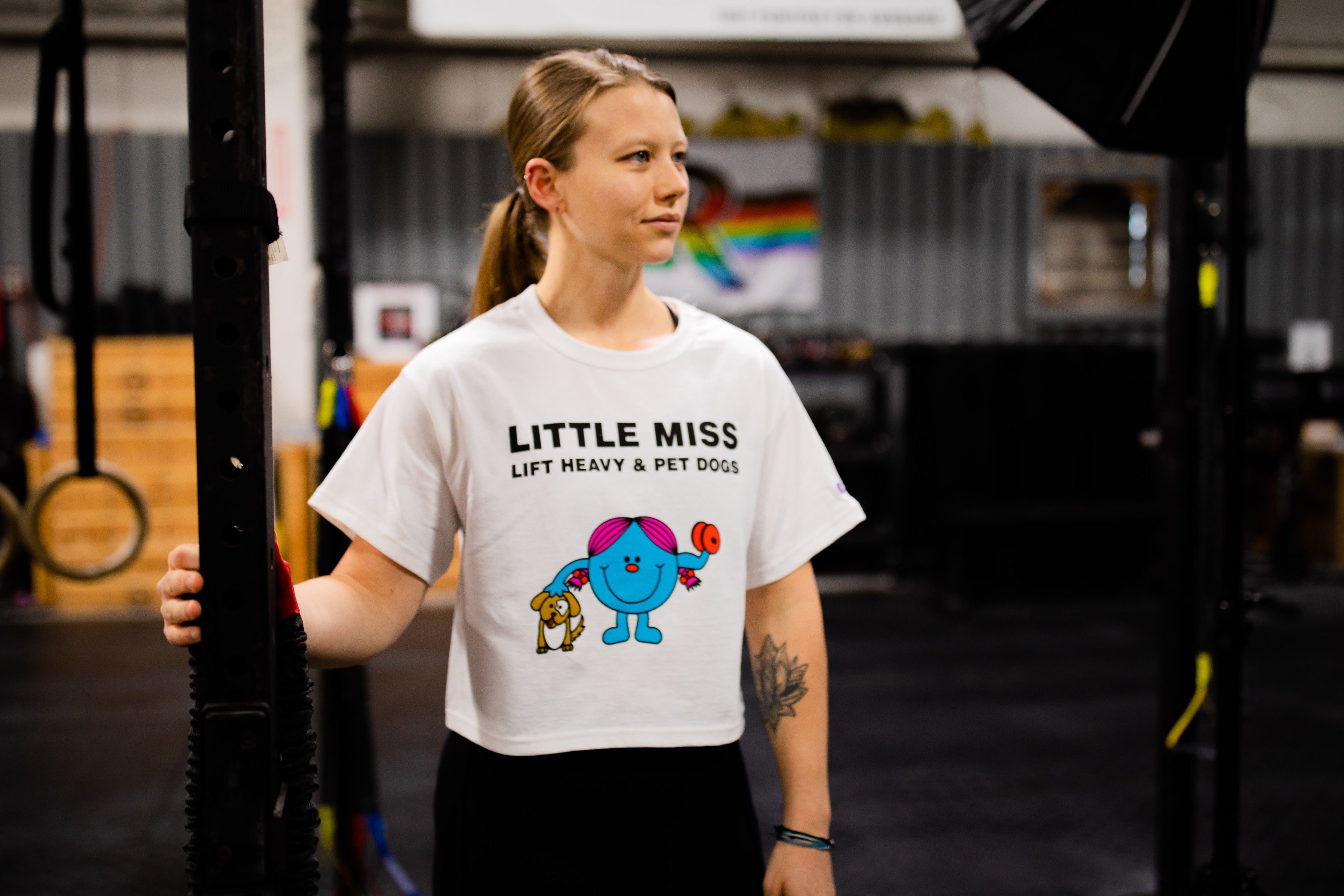"LITTLE MISS Lift Heavy & Pet Dogs" - Women's Champion Crop