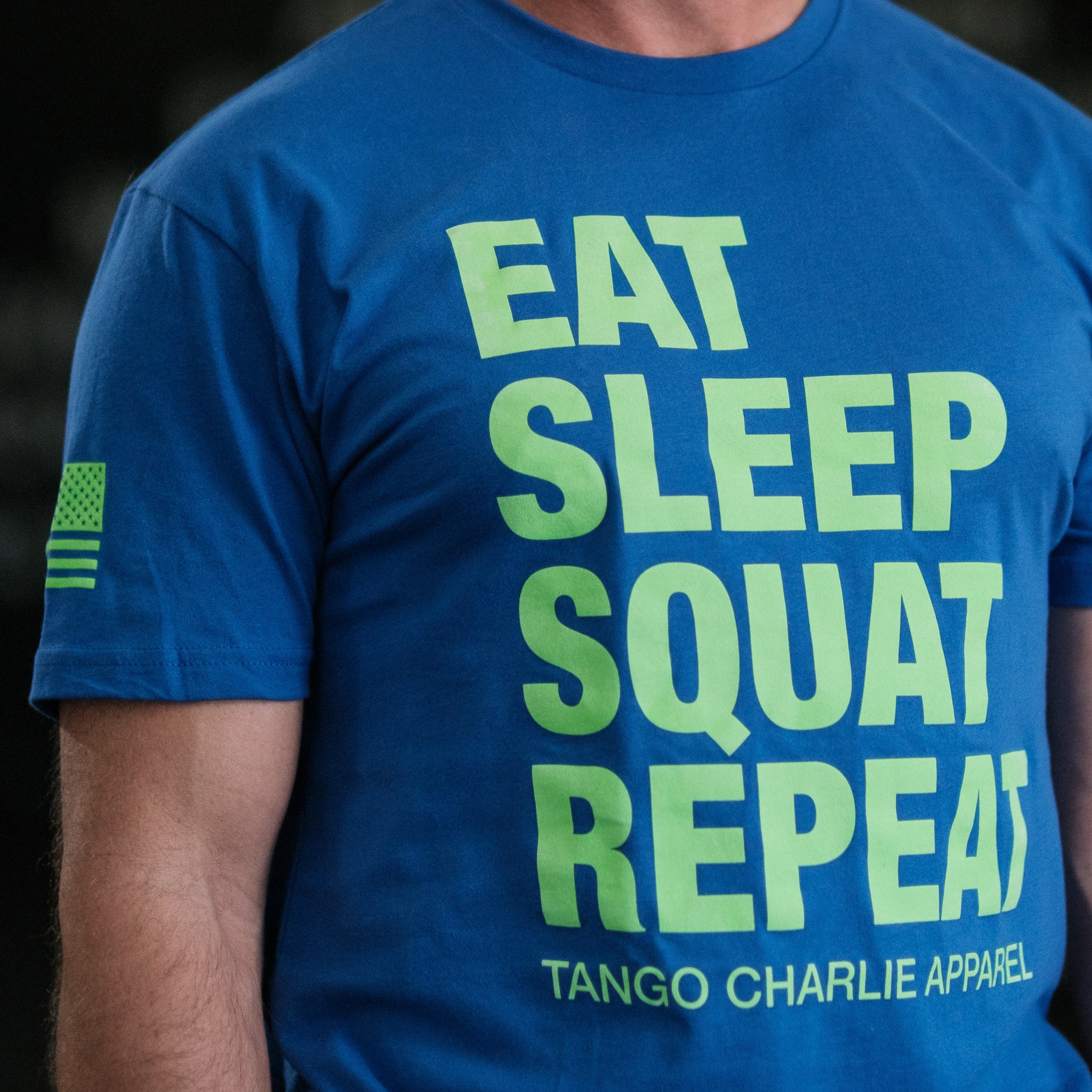 Eat Sleep Squat Repeat - Royal Tee