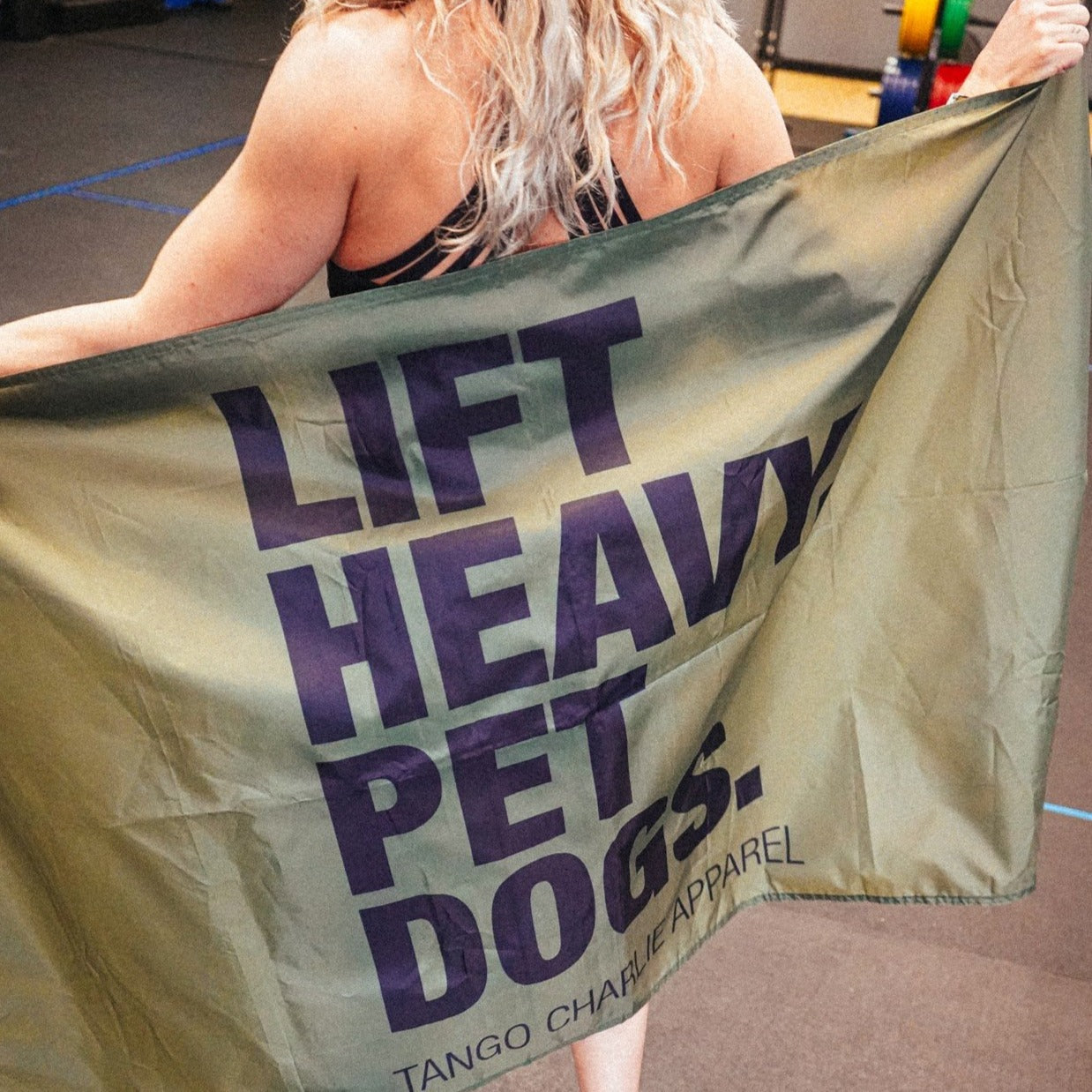 Lift Heavy. Pet Dogs. - Flag