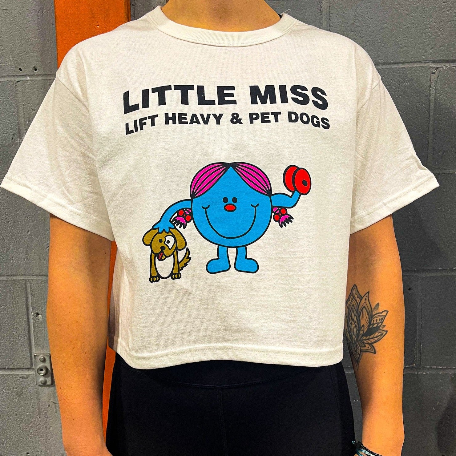 "LITTLE MISS Lift Heavy & Pet Dogs" - Women's Champion Crop