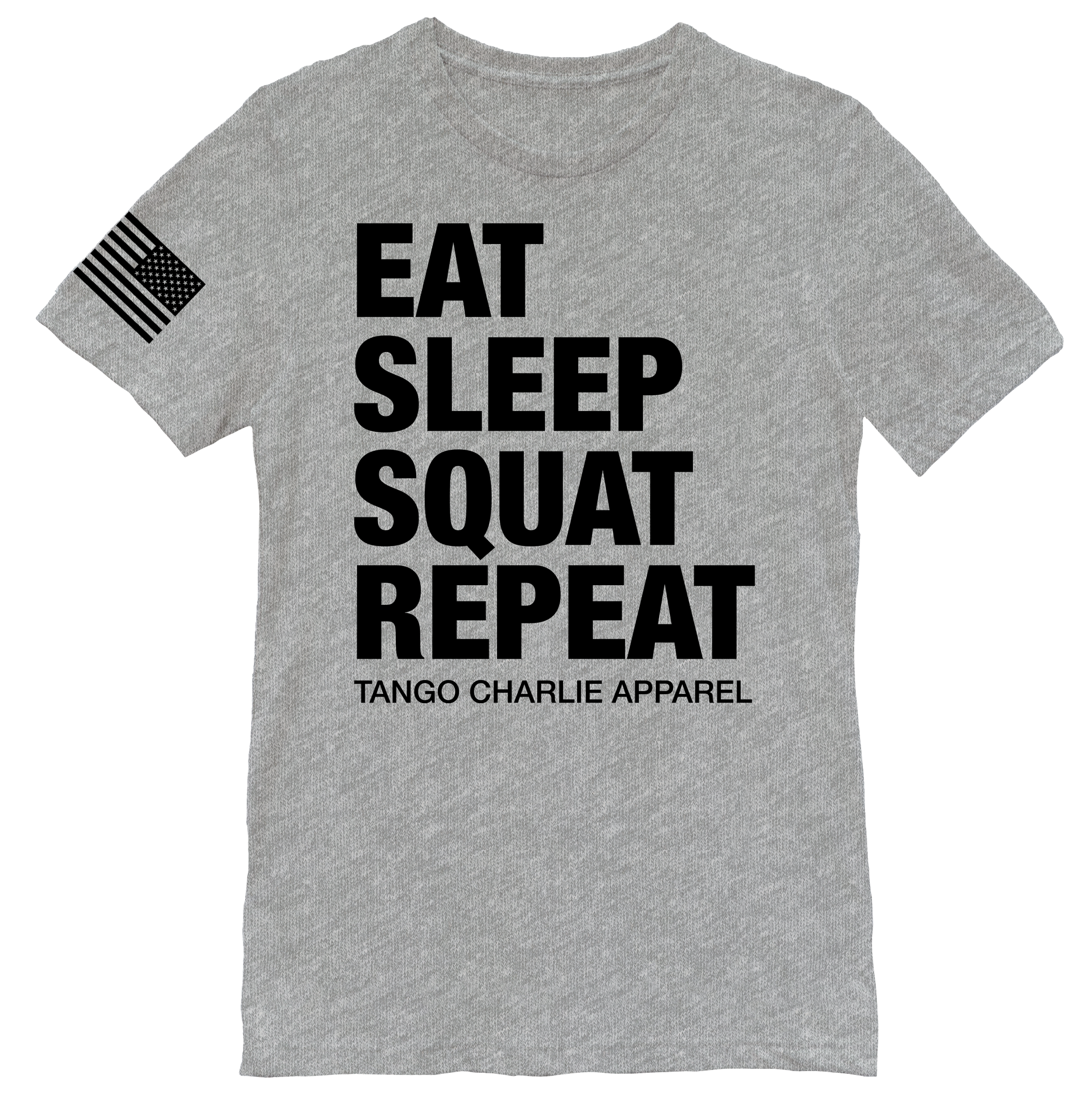 Eat. Sleep. Squat. Repeat. - Gray Tee