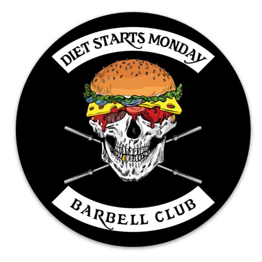 "Diet Starts Monday Barbell Club" - Sticker