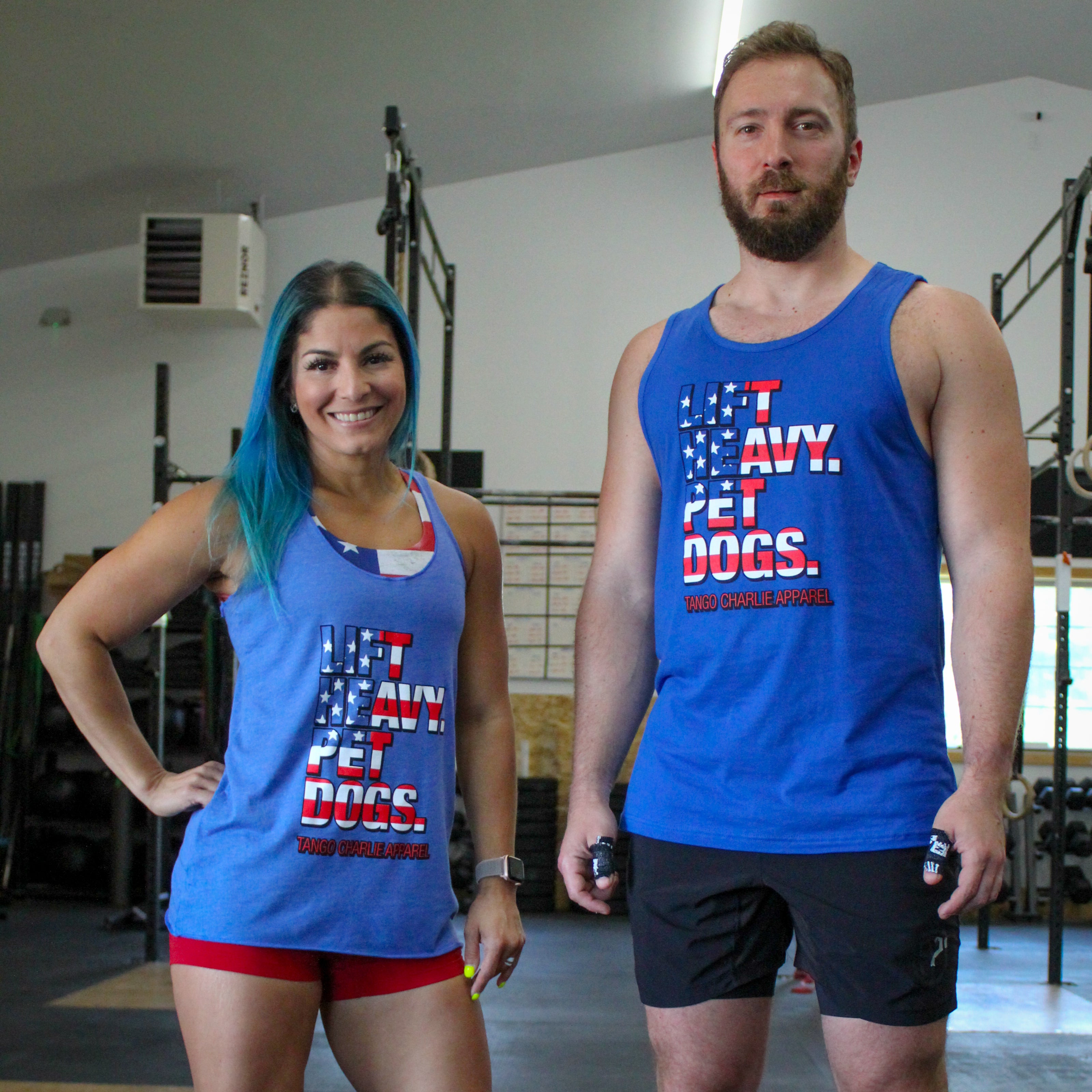 Lift Heavy. Pet Dogs. - Stars & Stripes Tank