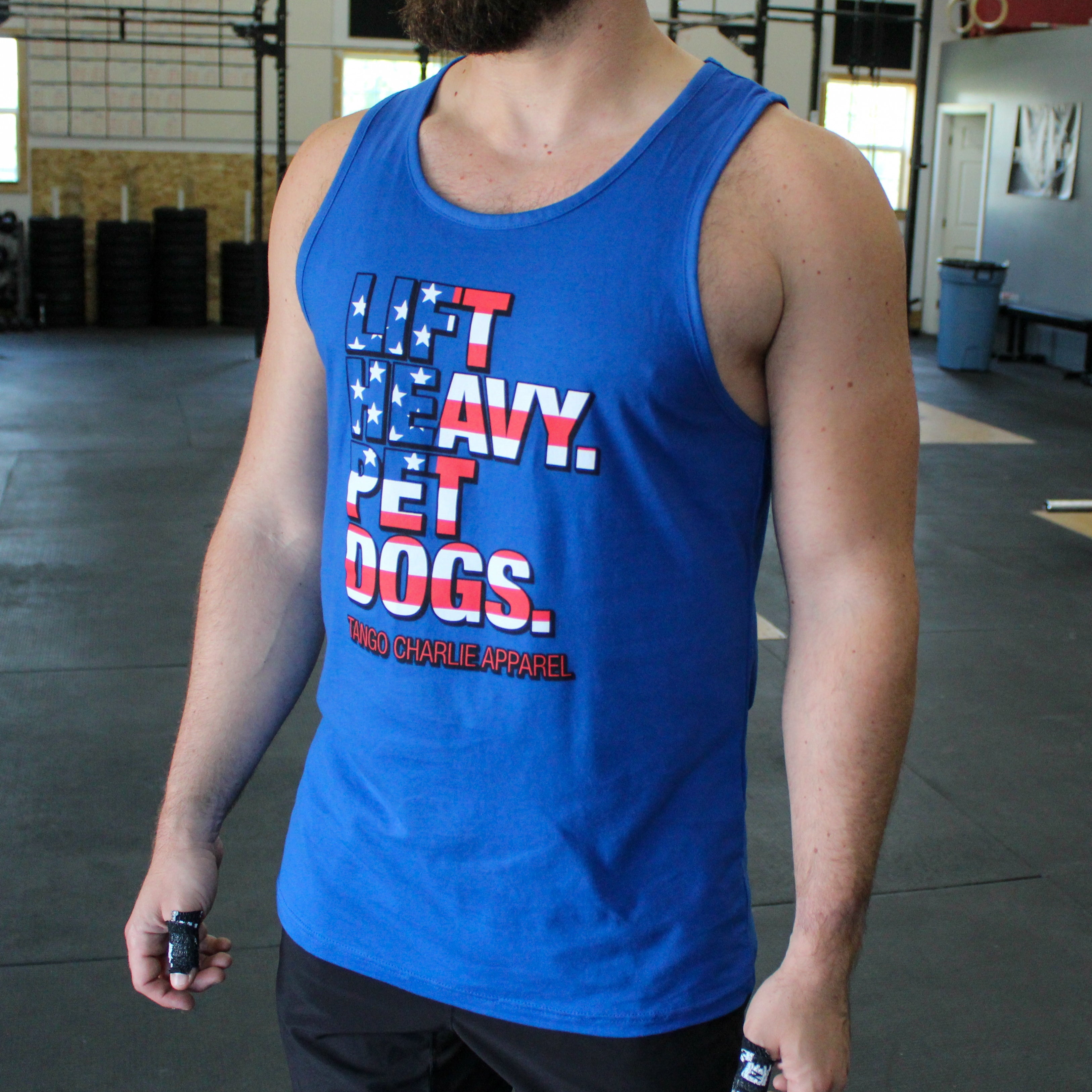 Lift Heavy. Pet Dogs. - Stars & Stripes Tank